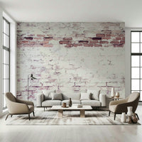 Wall mural showcasing faded brickwork textures for farmhouse, loft, or industrial-style décor.