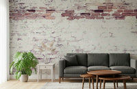 Wall mural featuring worn, layered bricks for vintage urban or industrial-inspired interiors.