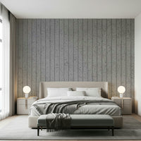 Wall mural with linear concrete illusions creating a clean, modern, and stylish feature wall.