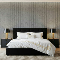 Decorative wall mural featuring geometric linear patterns on realistic concrete textures for modern interiors.