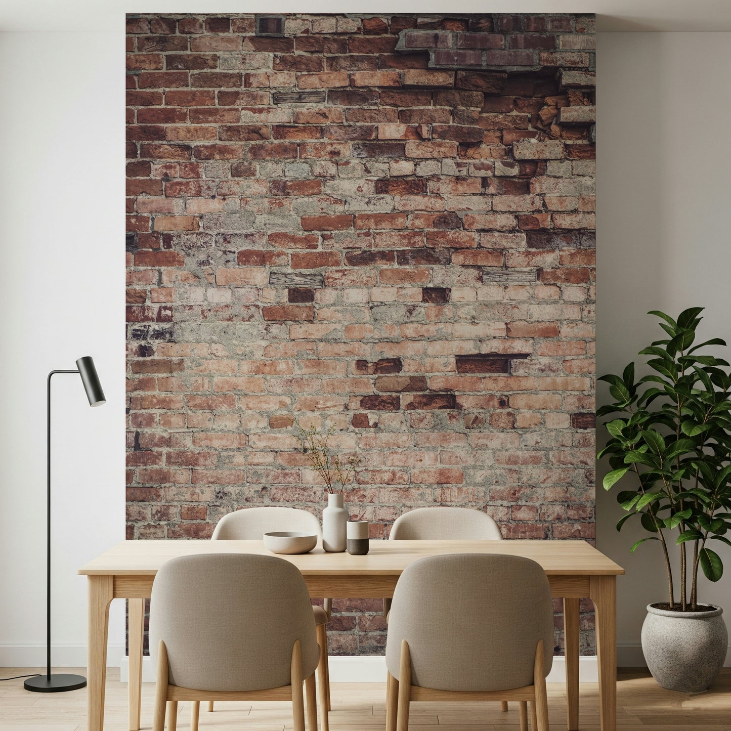 Decorative wall mural featuring distressed urban textures for minimalist or industrial-chic interiors.