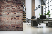 Wall mural combining concrete, brick, and rough textures to create a stylish industrial loft feel.