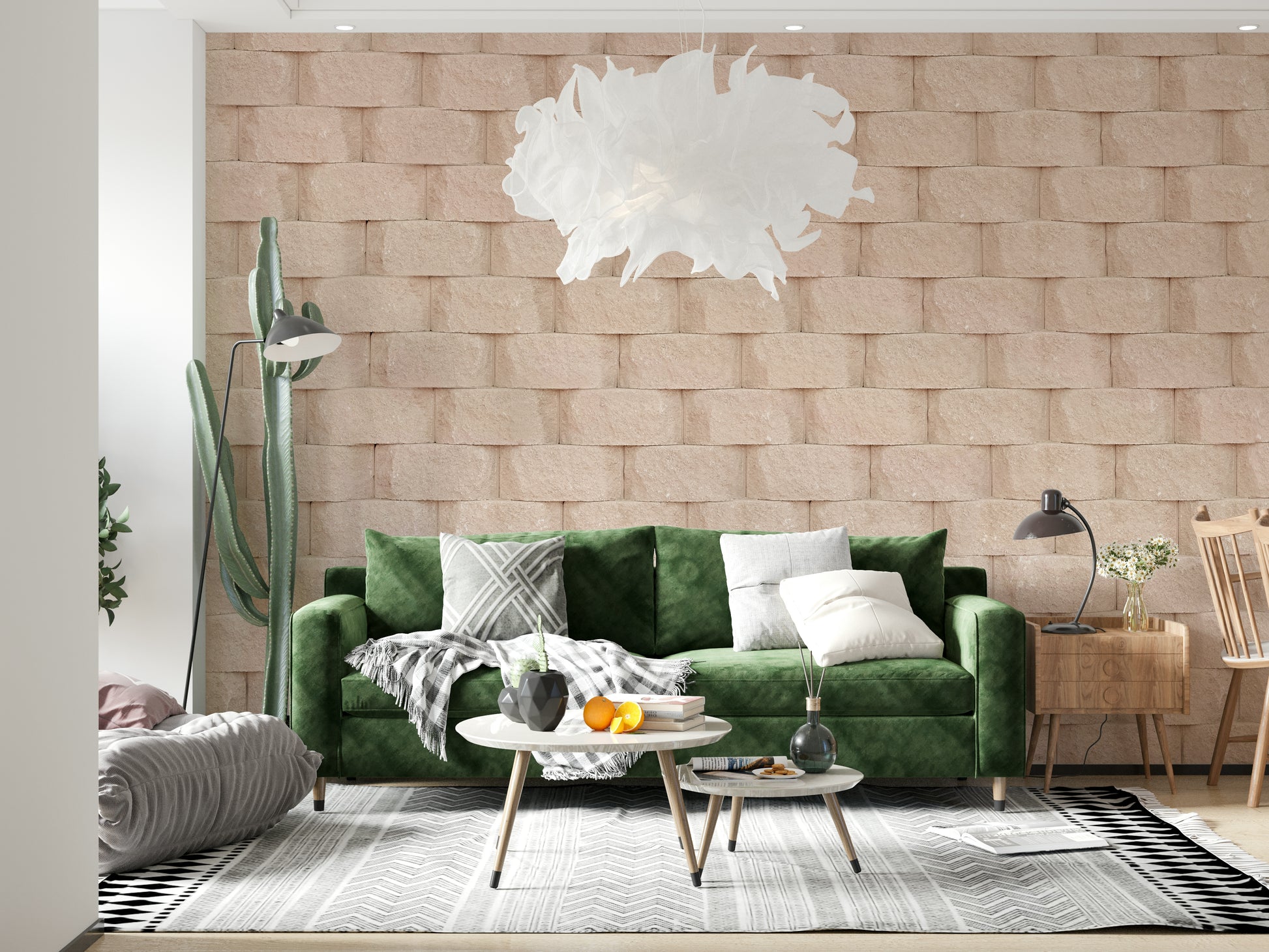 White plaster texture wallpaper mural with subtle uneven surfaces for authentic, rustic interior appeal.