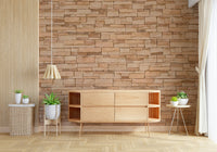 Rustic stone texture wallpaper mural with natural color variations adding depth and character to interiors.
