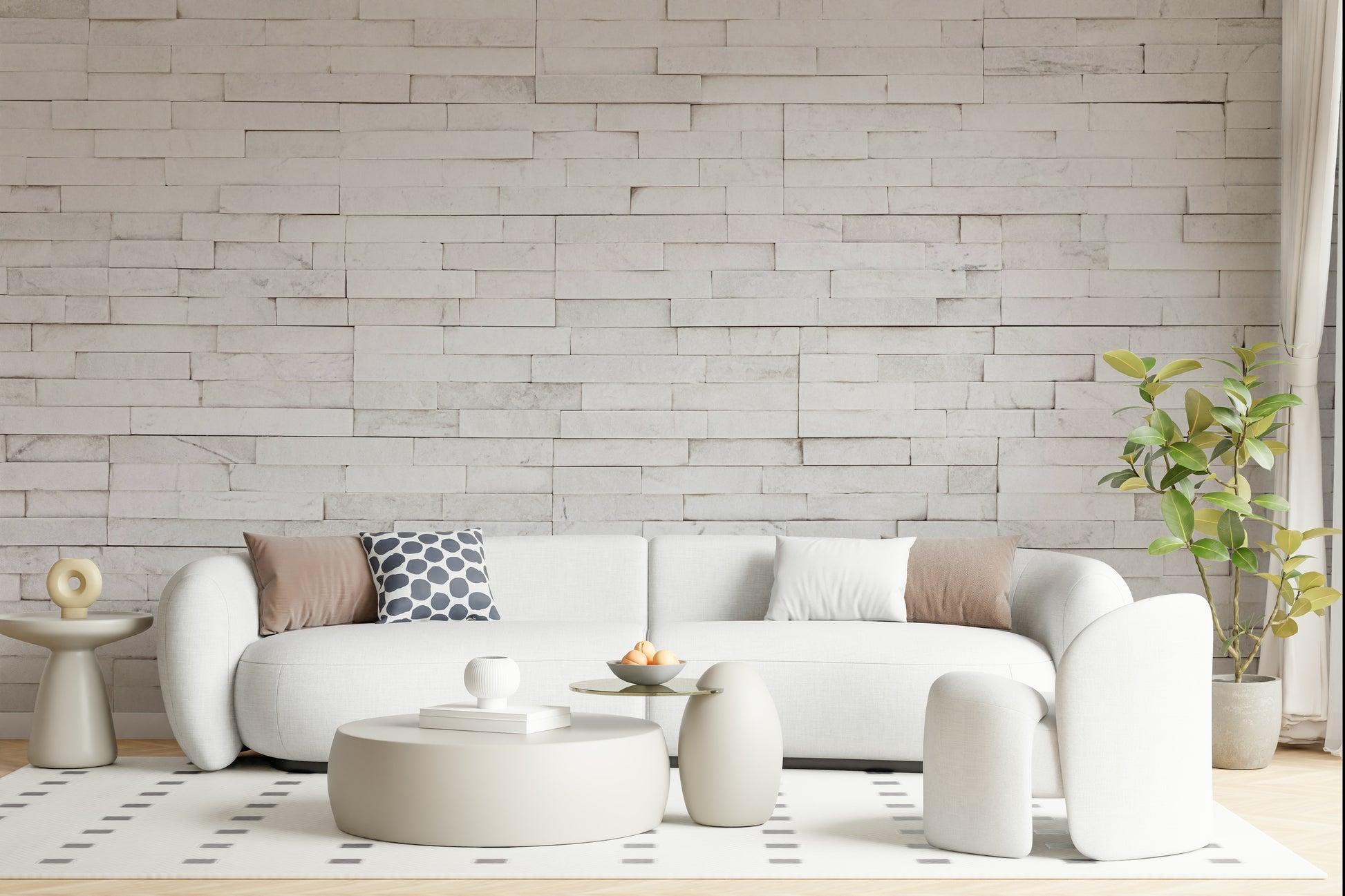 Bright stone texture wall mural with realistic layered stones for minimalist or natural interior designs.