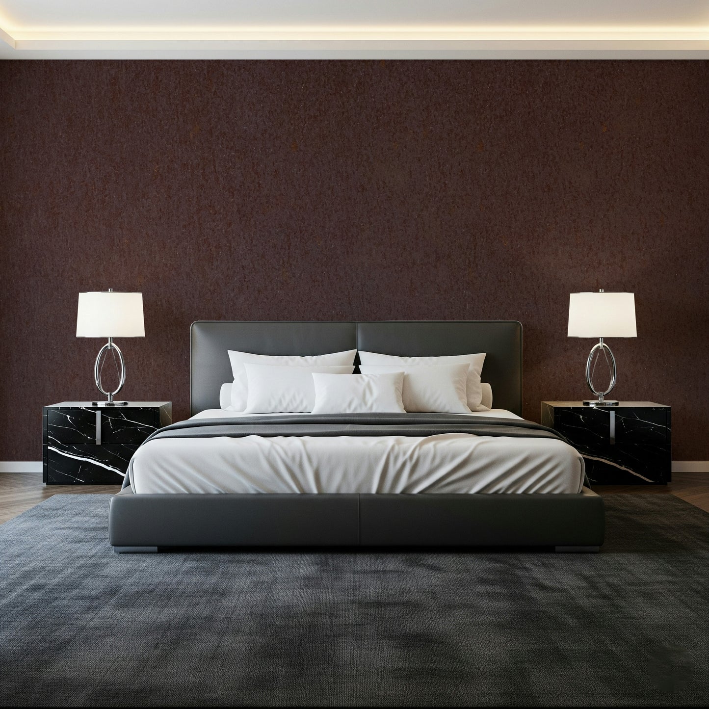 Cocoa Canvas Wall Mural featuring rich warm brown tones with textured painterly effects for cozy interiors.