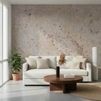 Neutral beige stone wall mural with realistic texture for minimalist, modern, or rustic interiors.
