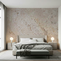 Subtle stone wall mural with gentle earthy tones and layered textures for a sophisticated interior look.