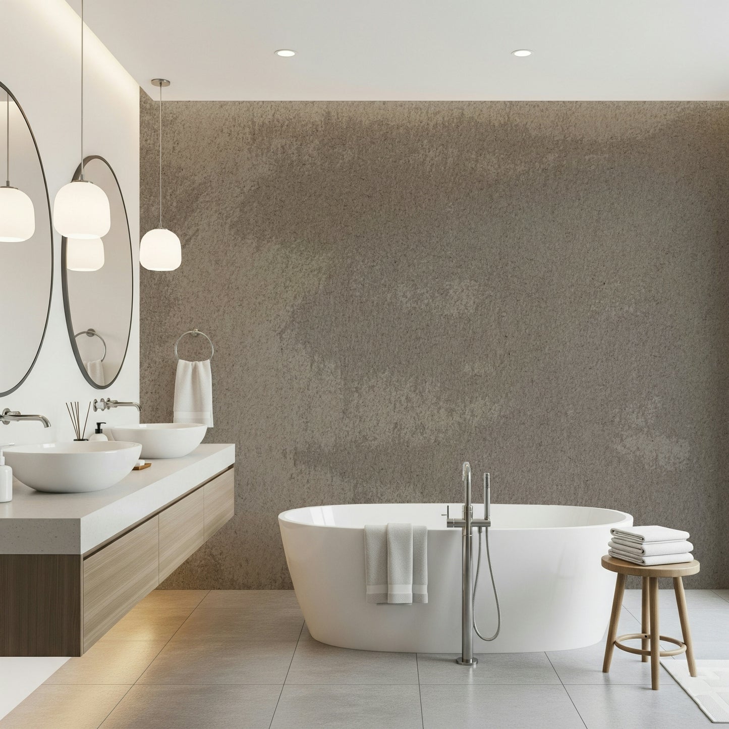 Textured stone surface wallpaper creating a three-dimensional effect for accent walls or feature spaces.
