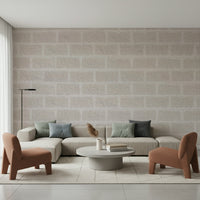 Warm neutral brick texture mural creating a cozy, grounded ambiance for home décor.