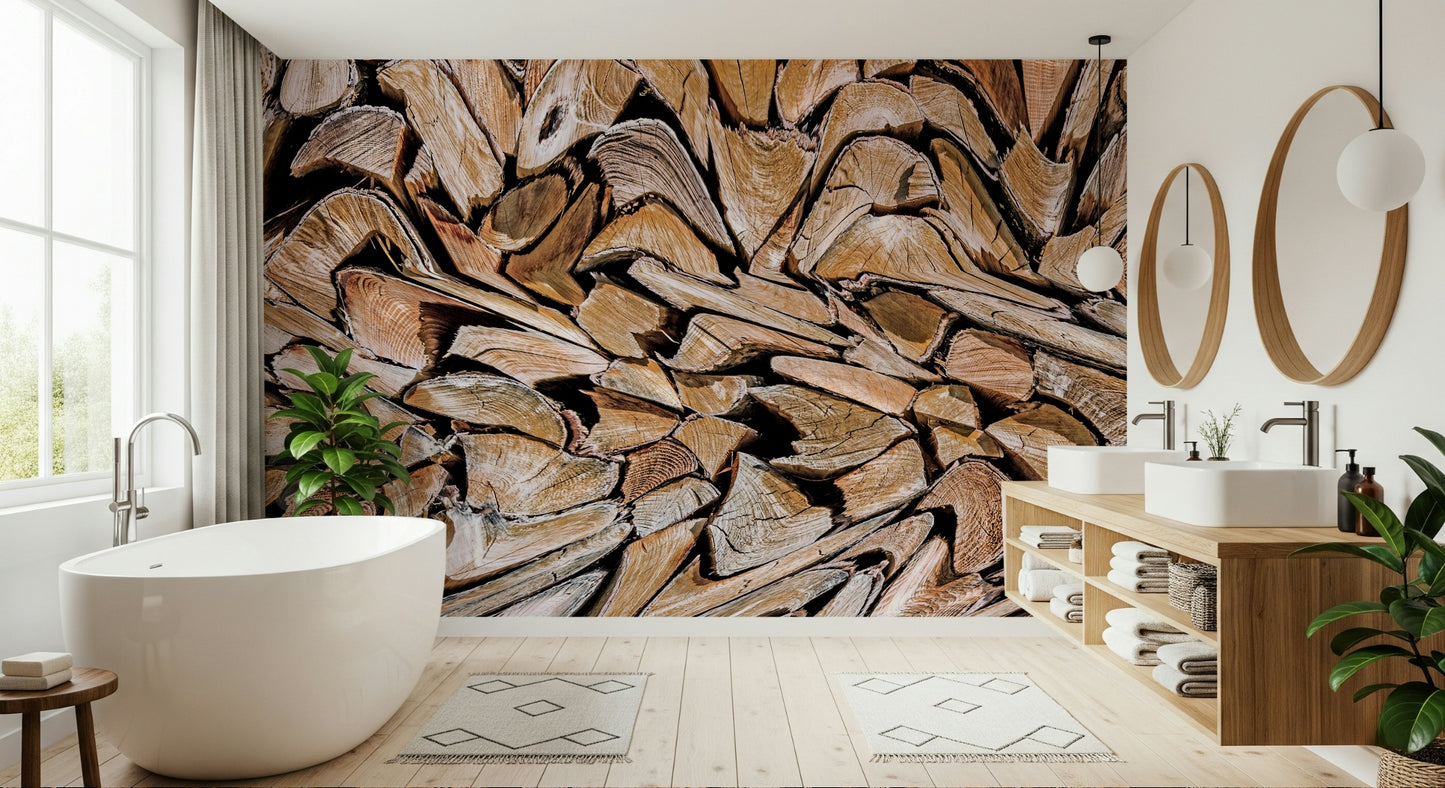 Fractured Timber Wall Mural -1255418