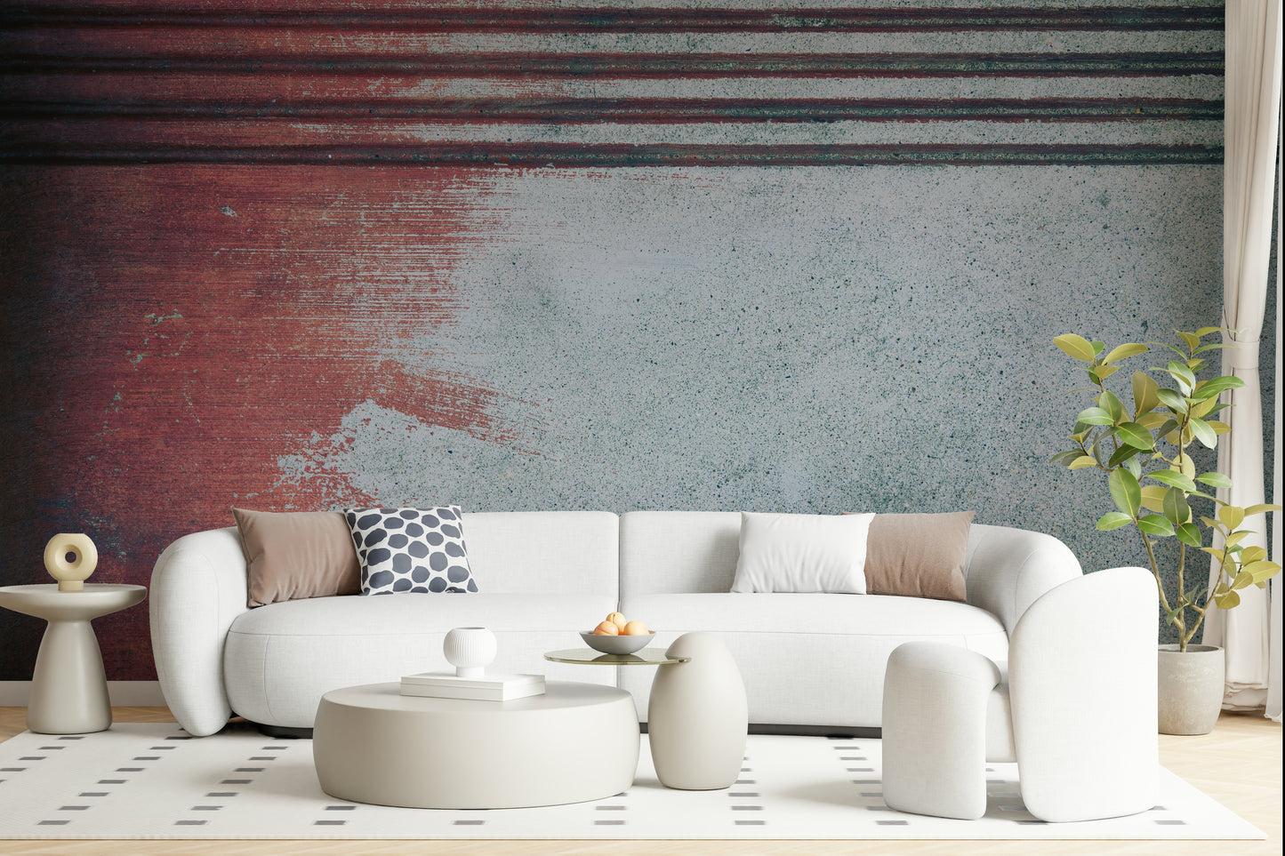 Rustic Rouge Concrete Wall Mural -2226150