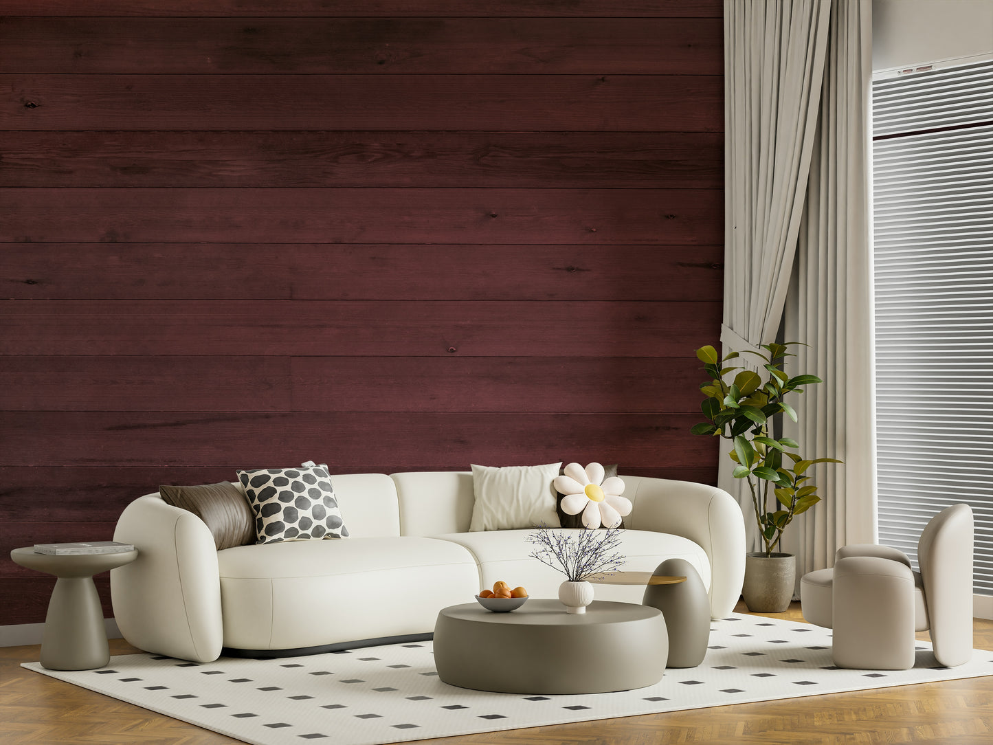 Wine-Stained Wood Wall Mural -2307978