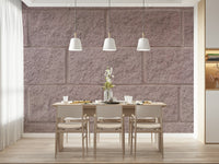 Textured wall mural of exposed brick adding depth to interiors
