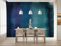 Artistic mural with deep indigo textures and abstract brushstroke effects