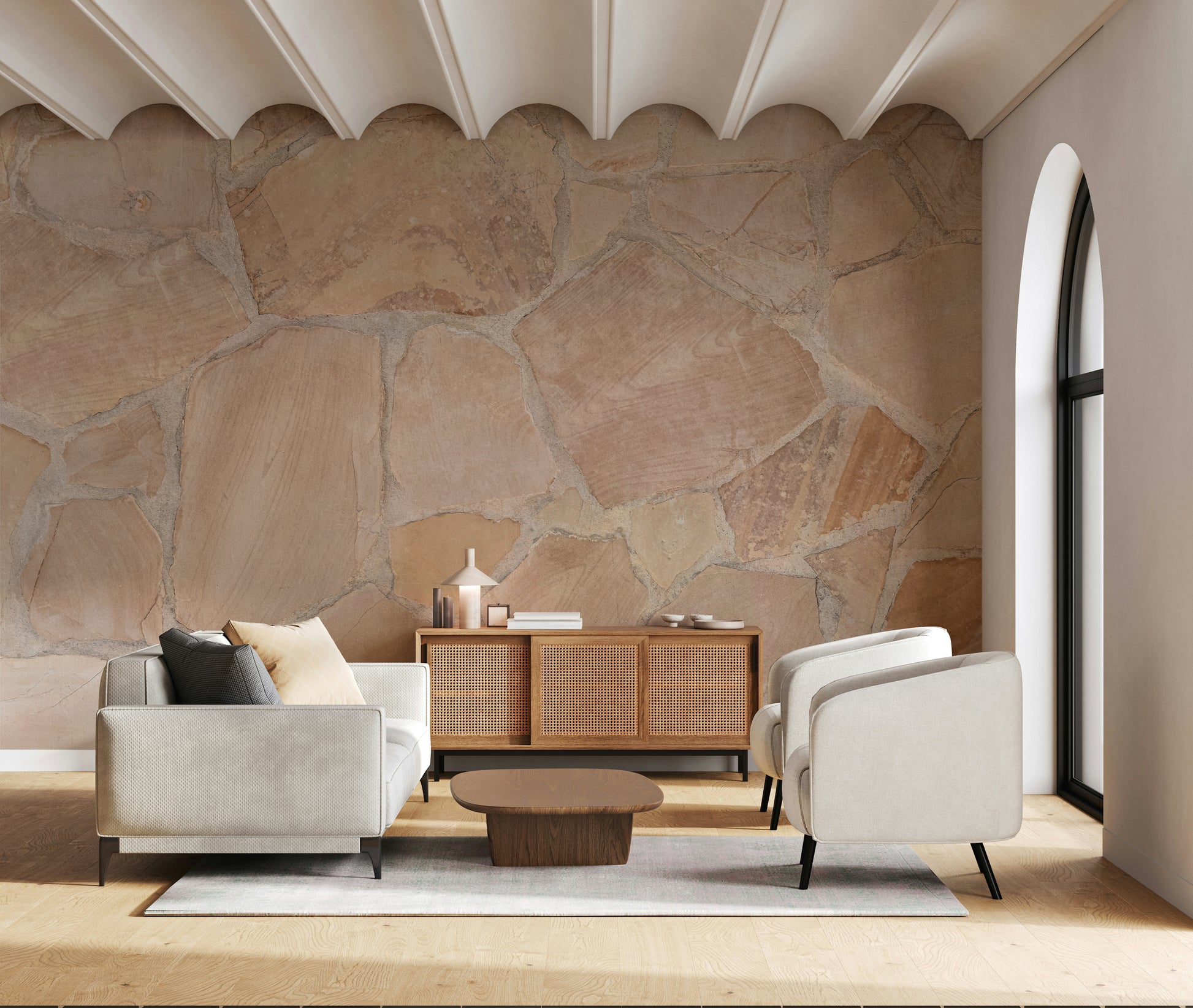 Earthy stone textures with natural imperfections, decorative wall mural