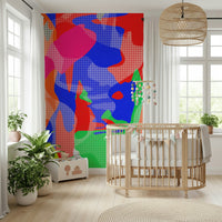 Bright and bold hot-colored dots in contemporary design, Hot Dots mural