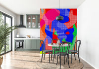 Abstract fiery dot design creating energetic effect, decorative wall mural