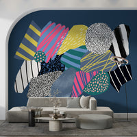 Spaceship Galaxy Wall Mural – Vibrant wallpaper with a spaceship surrounded by stars and cosmic colors.