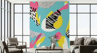 Modern Living Room Wallpaper Mural – Trendy multicolor wall mural perfect for modern living spaces.