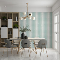 Serene Floral Stripe Wallpaper – Sophisticated wallpaper combining delicate blossoms with clean linear stripes.