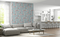 Pastel Garden Birdie Wallpaper Mural – Light, airy design featuring birds resting among pastel blooms.
