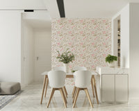 Nature-inspired wall mural of soft petals in gentle brushstroke patterns