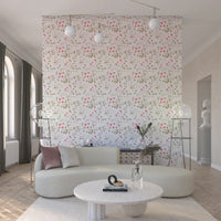 Decorative floral wallpaper with gentle painterly brushstroke effects