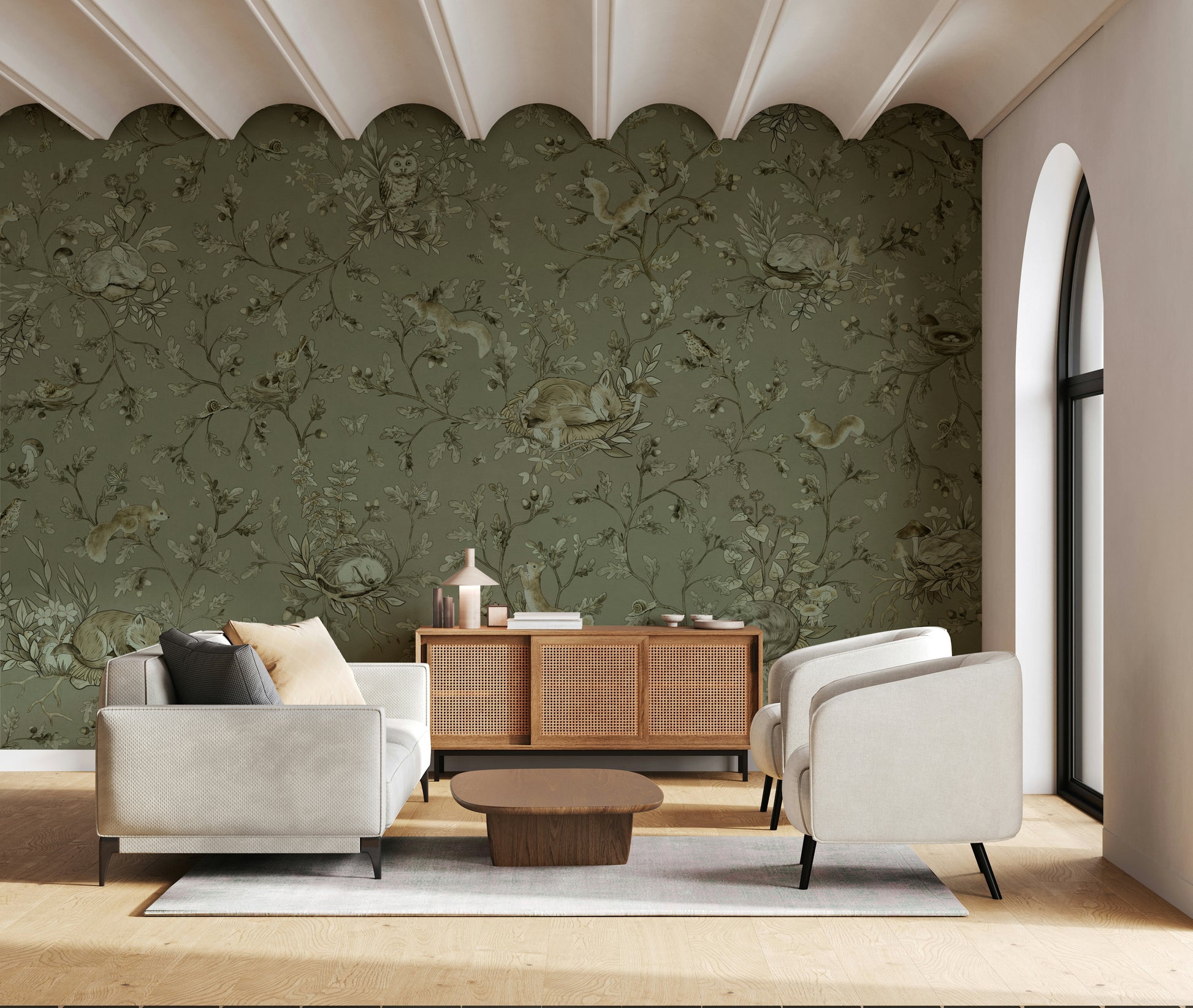 Earthy Haven Wall Mural capturing nature’s warmth through soft, rustic color palettes.