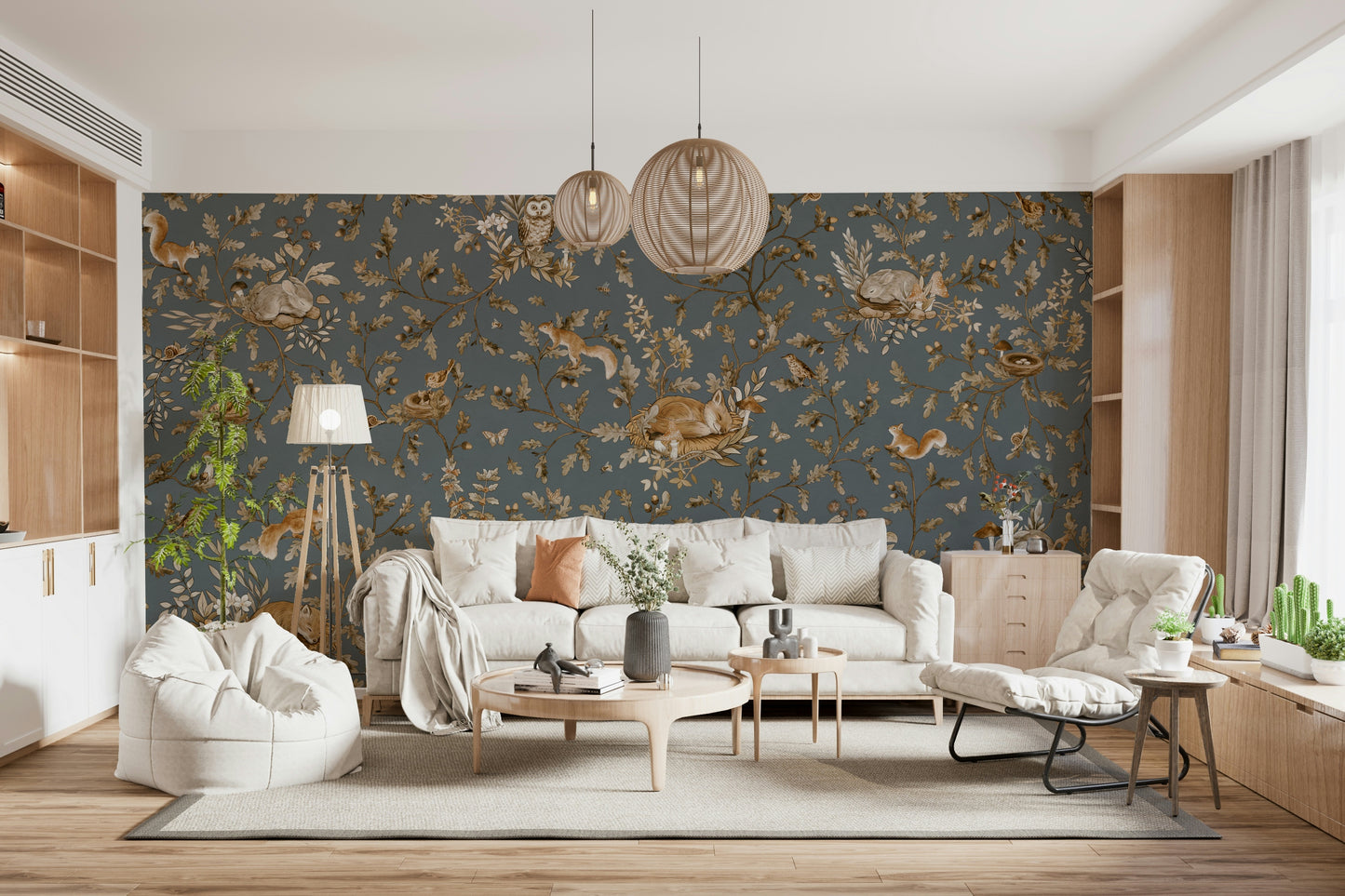 Rustic Forest Motif Wall Mural