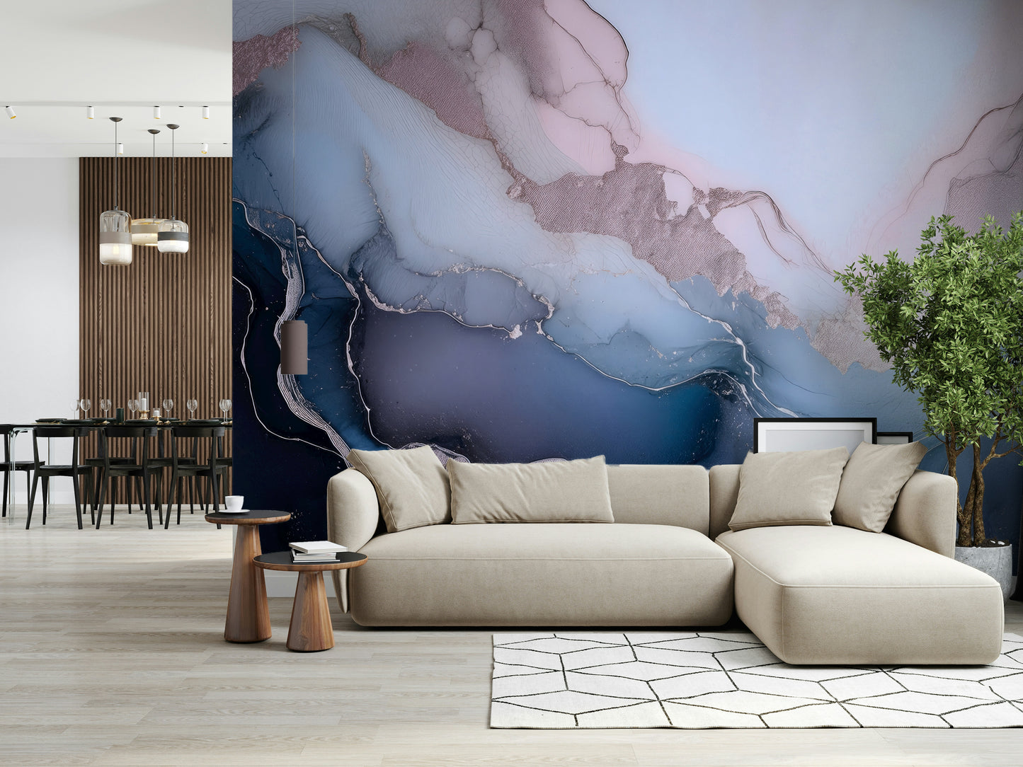 Mystic Mineral Layers Blue Wall Mural