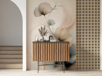 Whispers of Bloom mural with subtle floral details and calming tones for timeless wall décor.