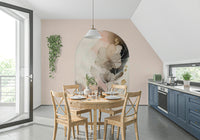 Dreamy floral mural with soft, overlapping petals perfect for bedrooms or relaxation spaces.