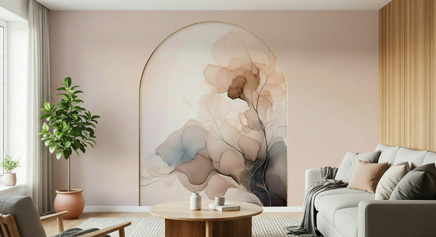 Delicate Floral Mist Wall Mural