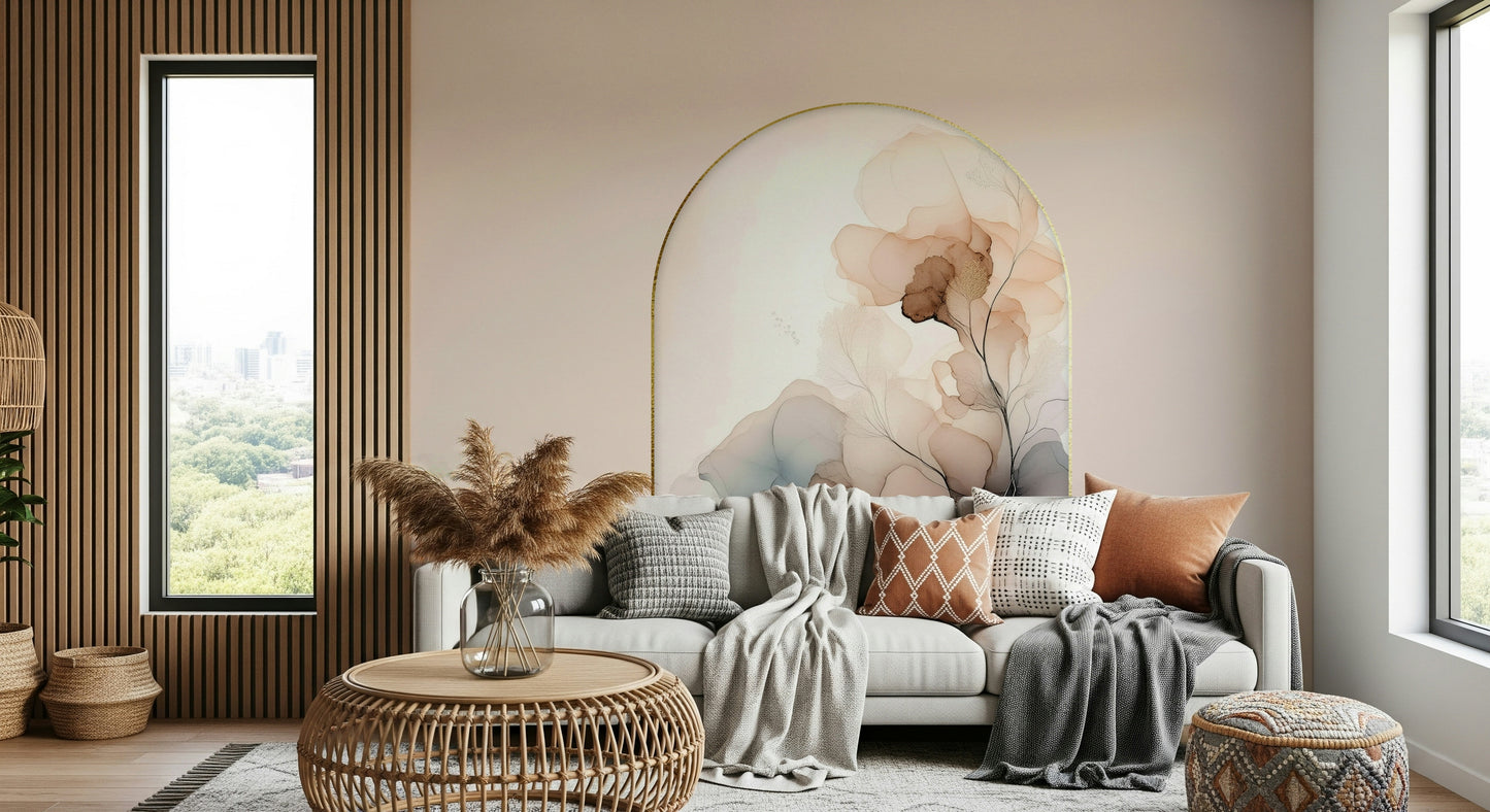 Delicate Floral Mist Wall Mural