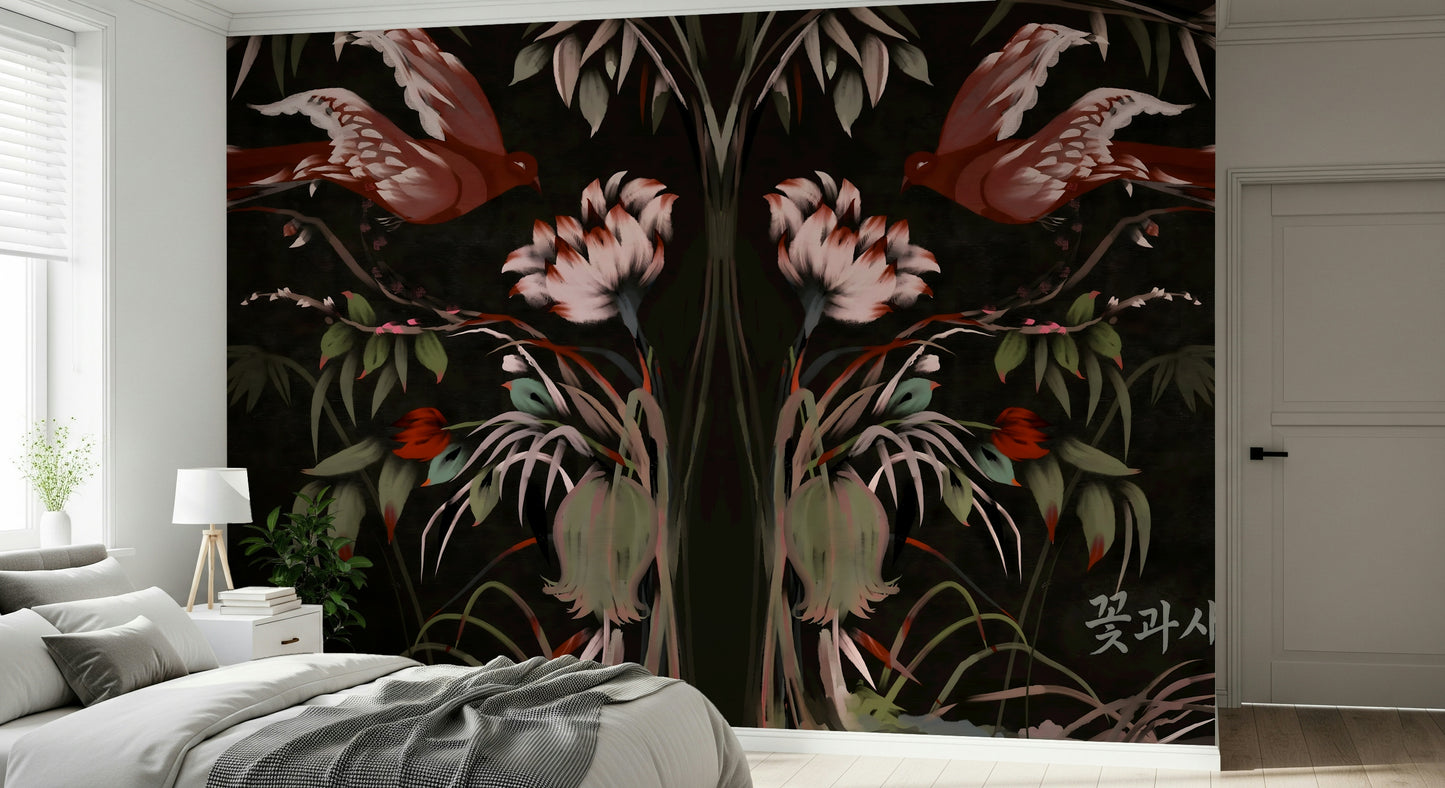Heaven's Birds Joseon inspired Wall Mural