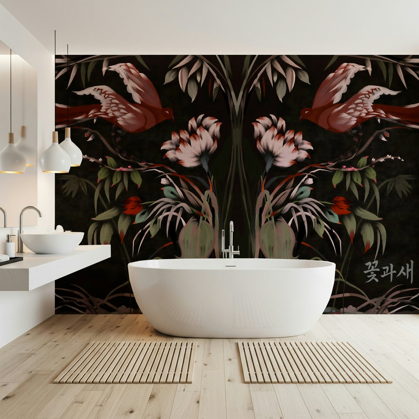 Heaven's Birds Joseon inspired Wall Mural