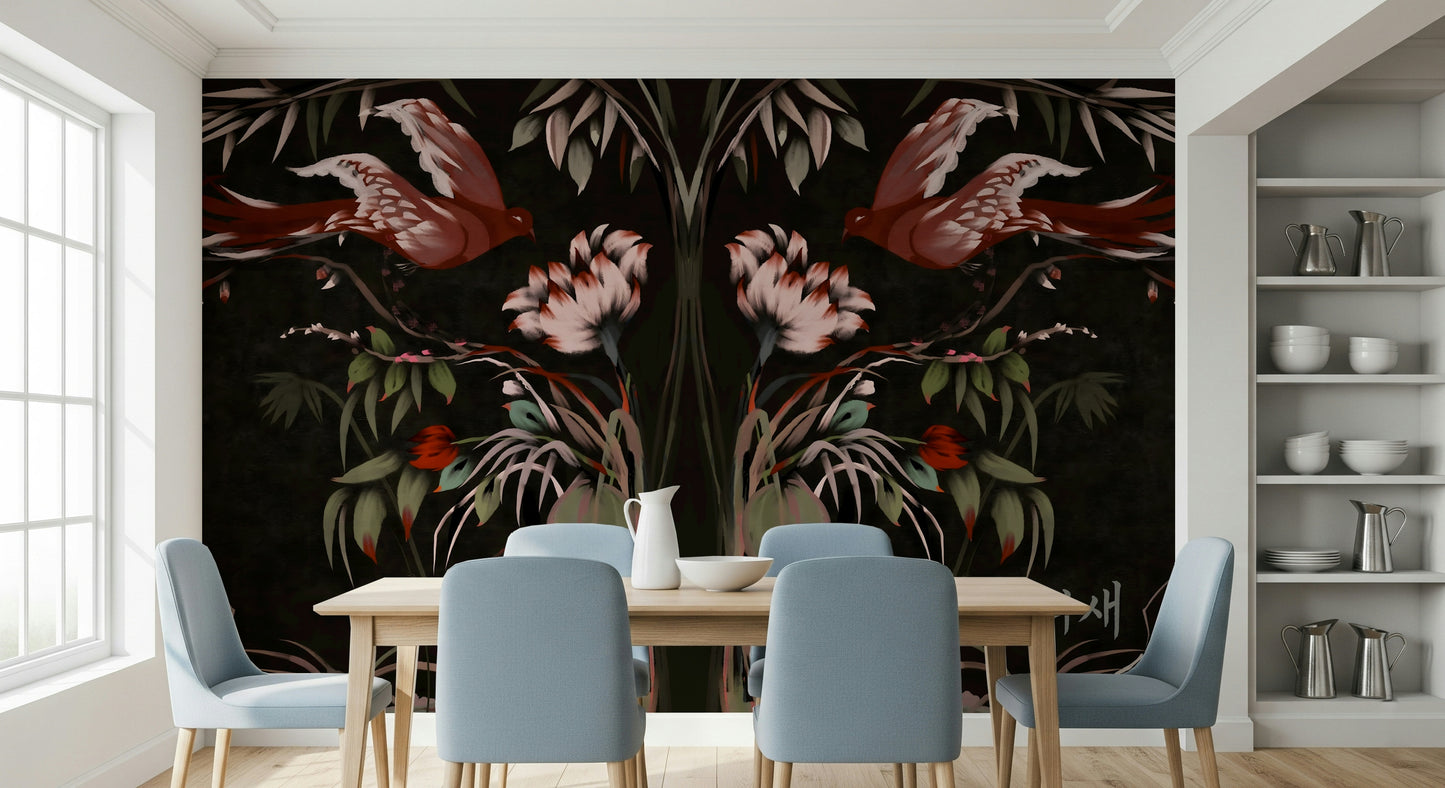 Heaven's Birds Joseon inspired Wall Mural