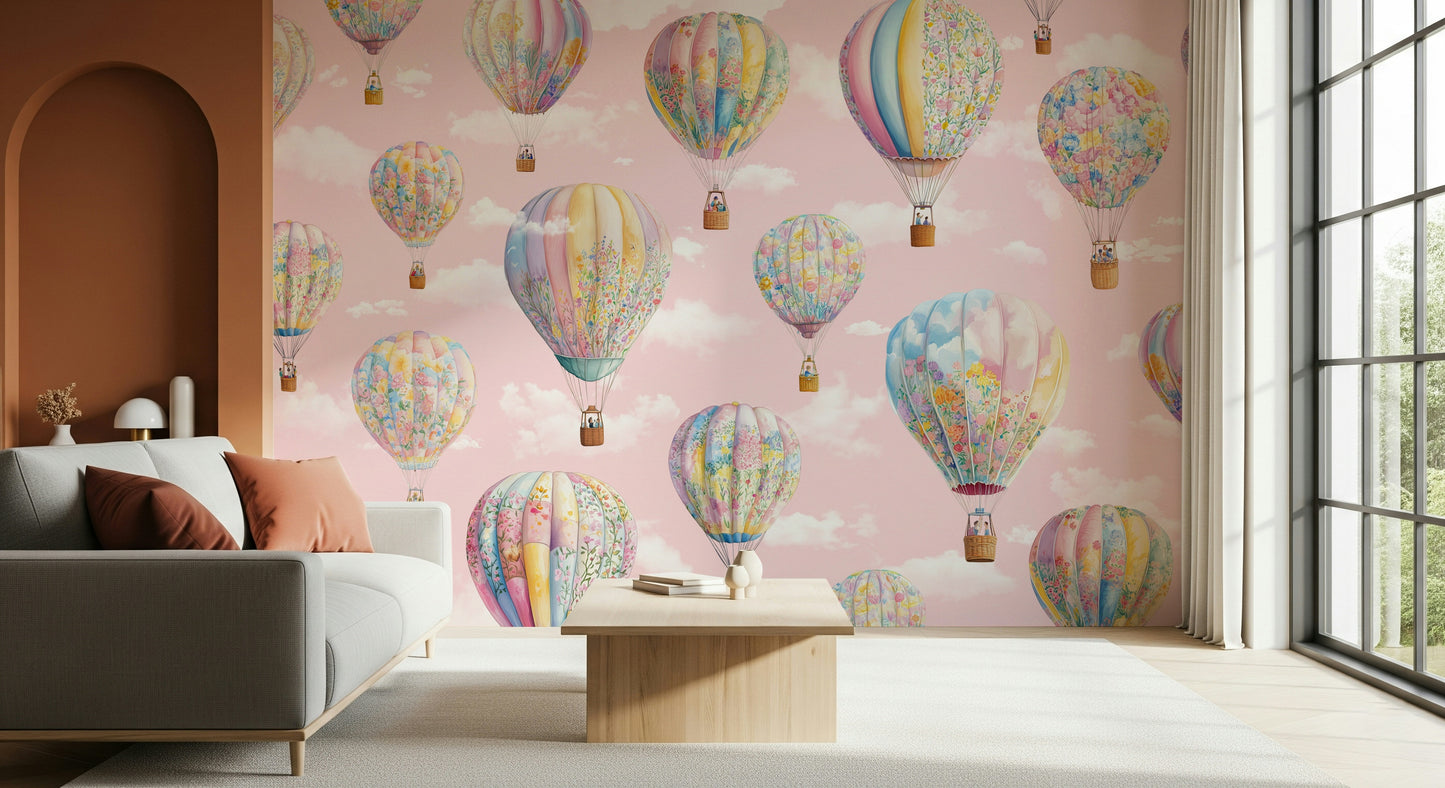 Dreamy Balloon Voyage  Wall Mural