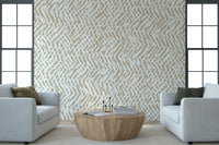 Neutral abstract wall mural with brushstroke weave design ideal for stylish, minimalist décor.