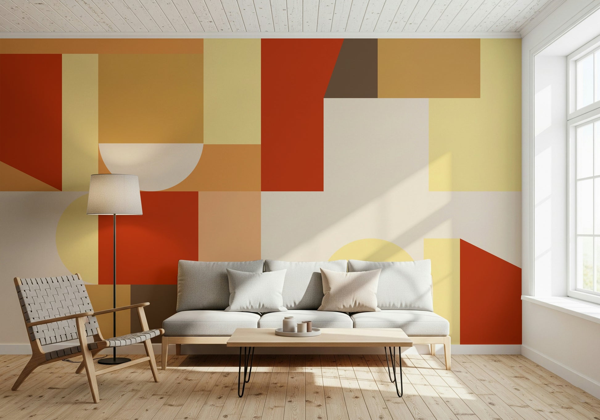 Warm neutral mural that transforms any room into a cozy, comforting retreat.