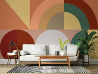 Warm autumn décor mural showcasing natural tones and organic patterns for elegant spaces.