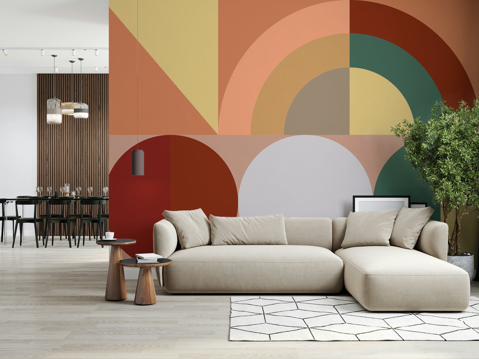 Earthy Colors wall mural adding autumn warmth and nature-inspired charm to any interior space.