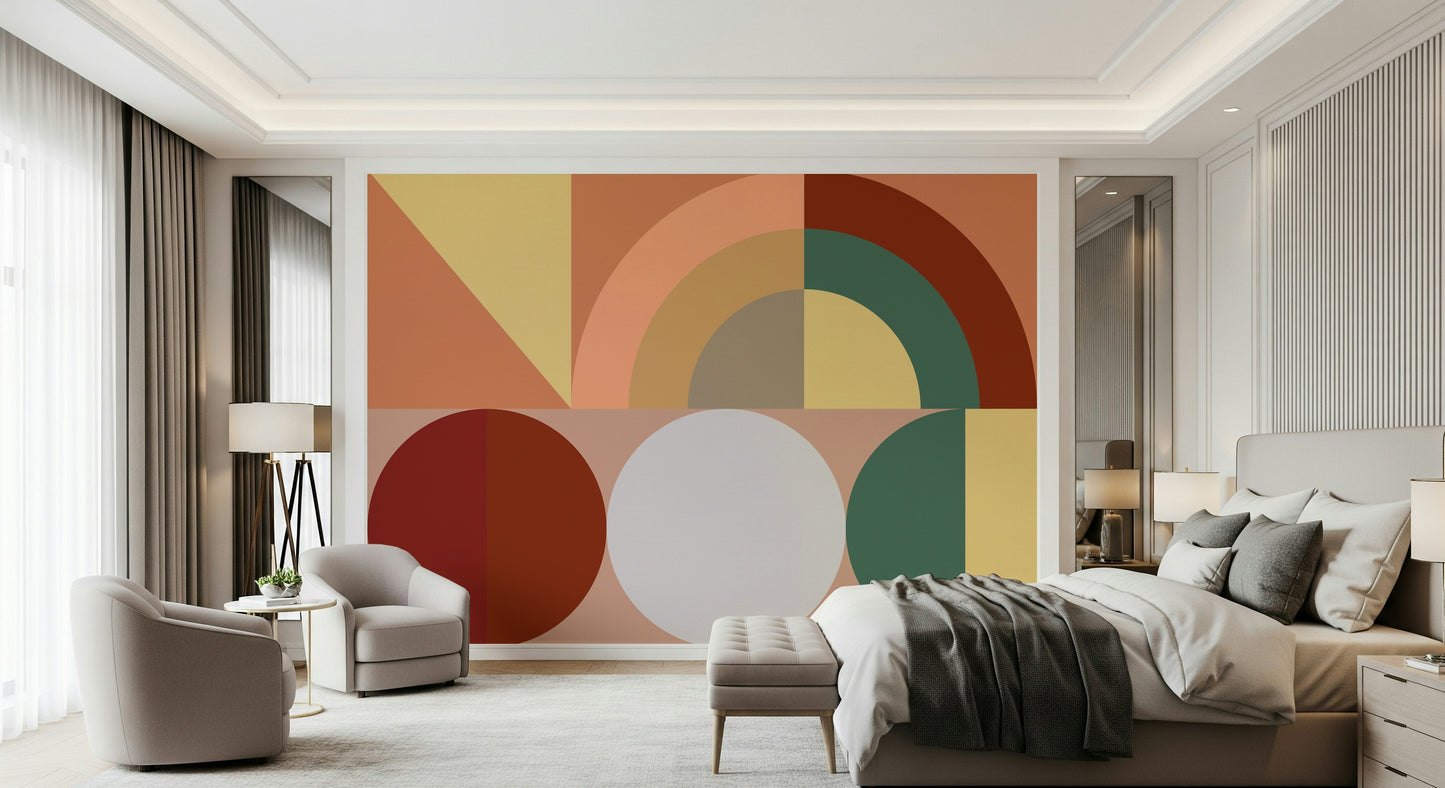 Earthy autumn wall mural featuring warm tones and natural textures for cozy seasonal décor.