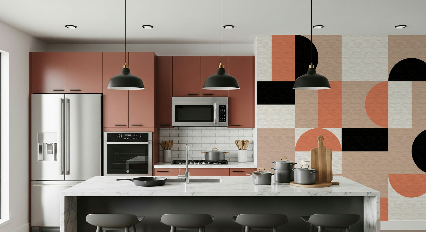 Blush Geometry Wall Mural