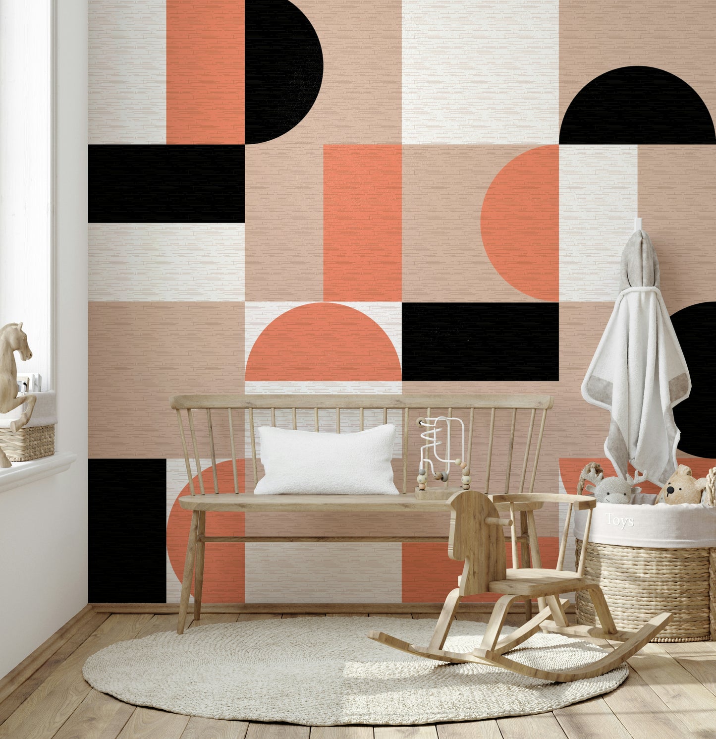 Blush Geometry Wall Mural