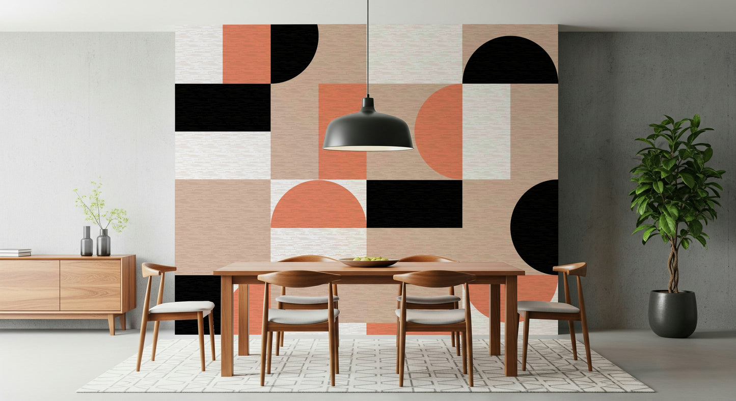 Blush Geometry Wall Mural