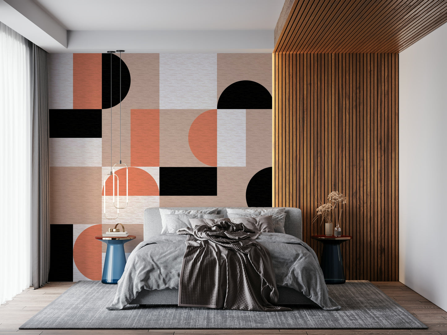 Blush Geometry Wall Mural