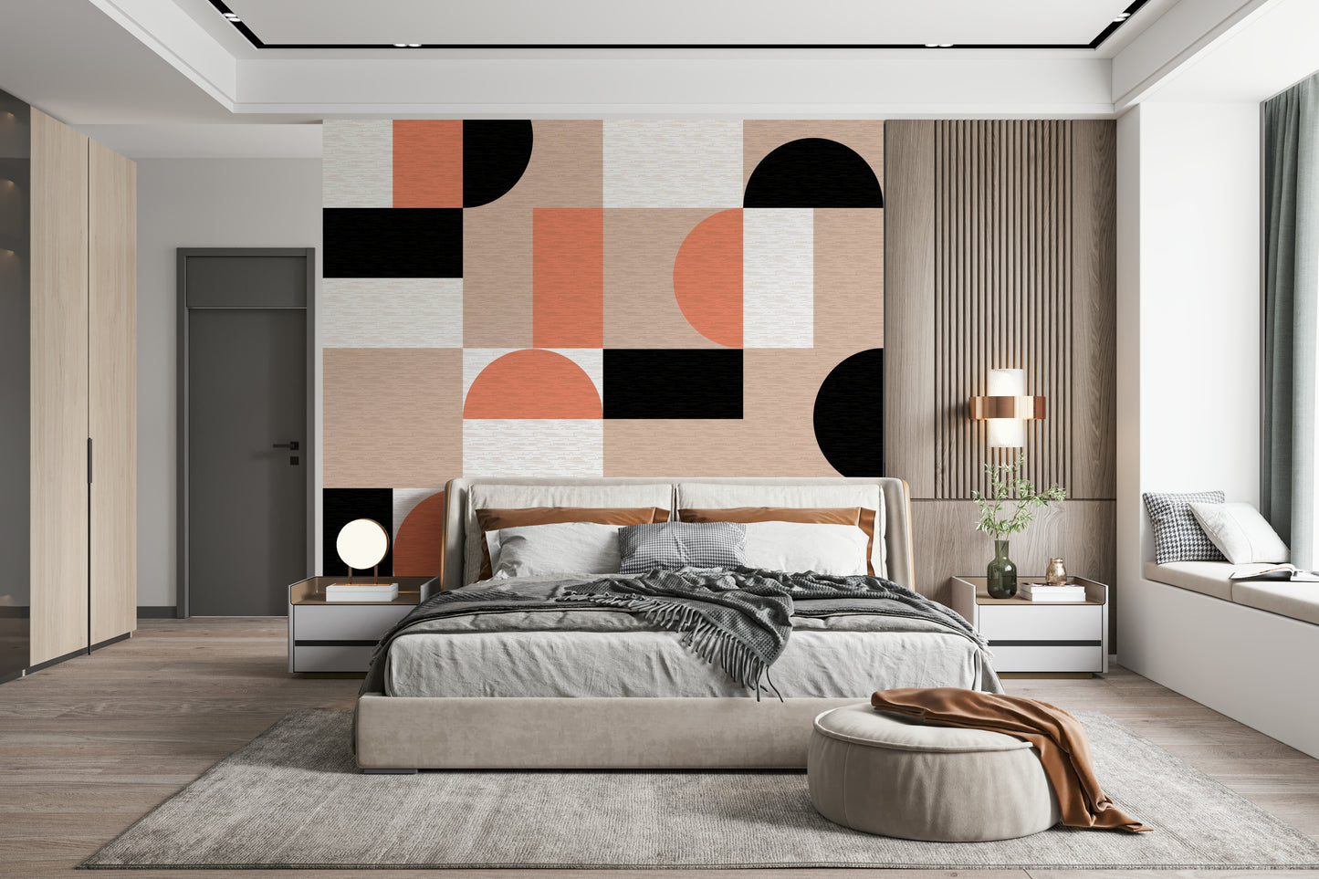 Blush Geometry Wall Mural
