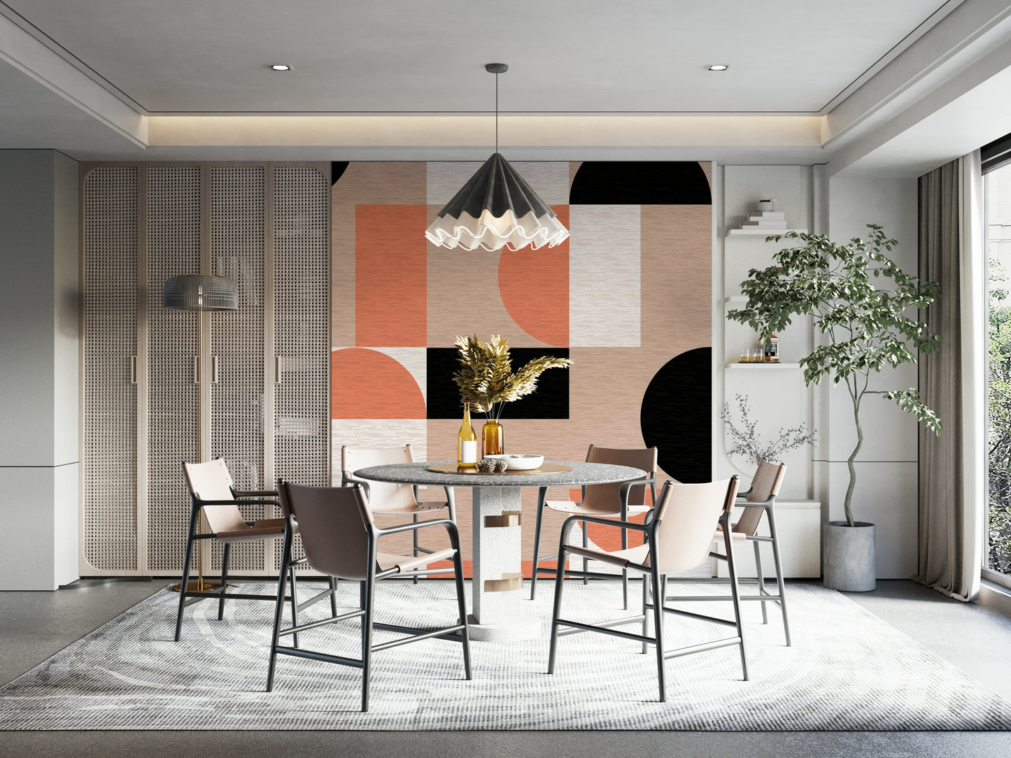 Blush Geometry Wall Mural